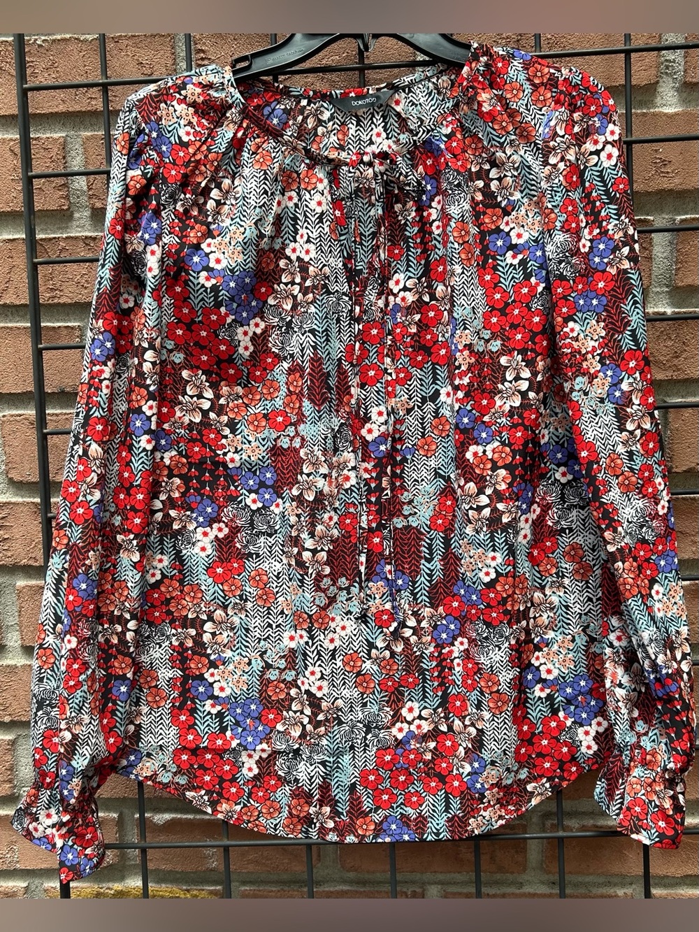 Boho Floral Blouse - Red Multi